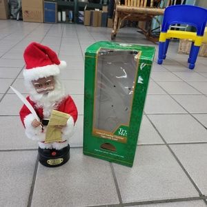 Vintage 1996 Animated Standing Santa Figure With Sound Gemmy Making His List